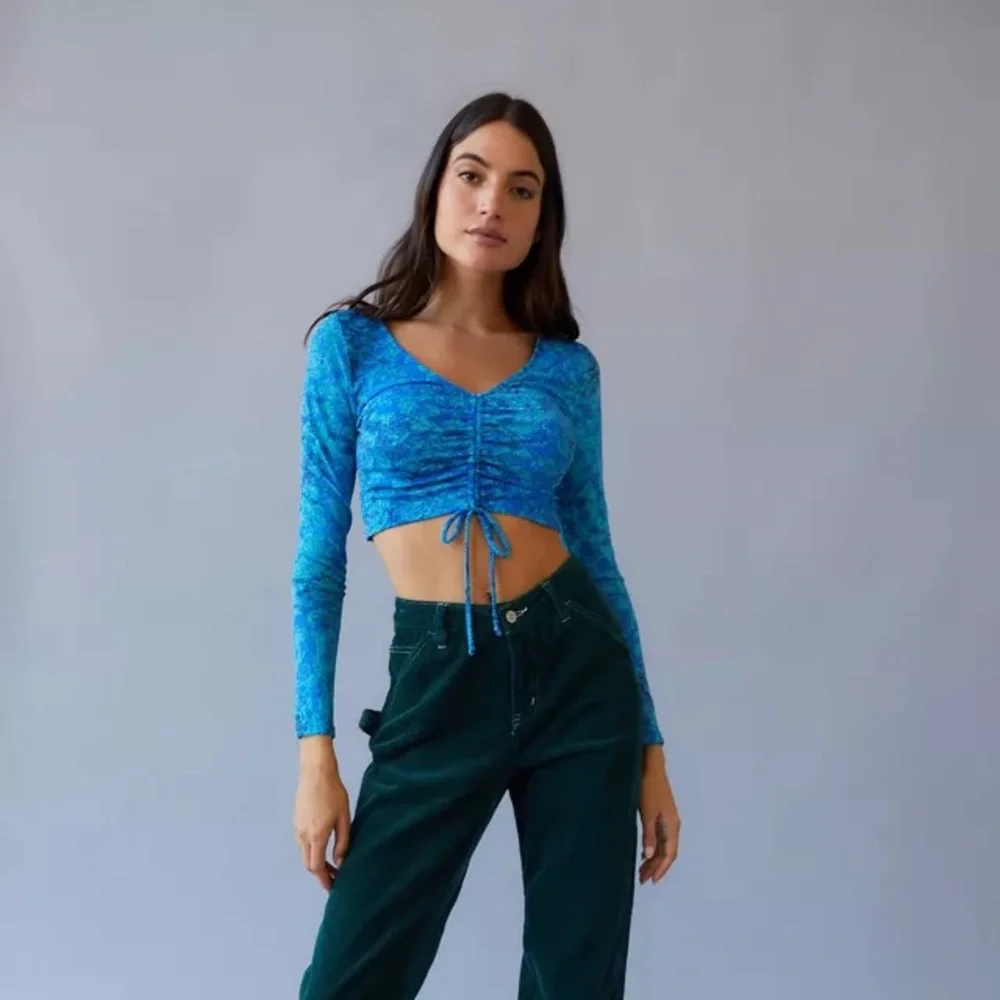 UO Urban Renewal Remnants Ruched Glitter Pattern Top
